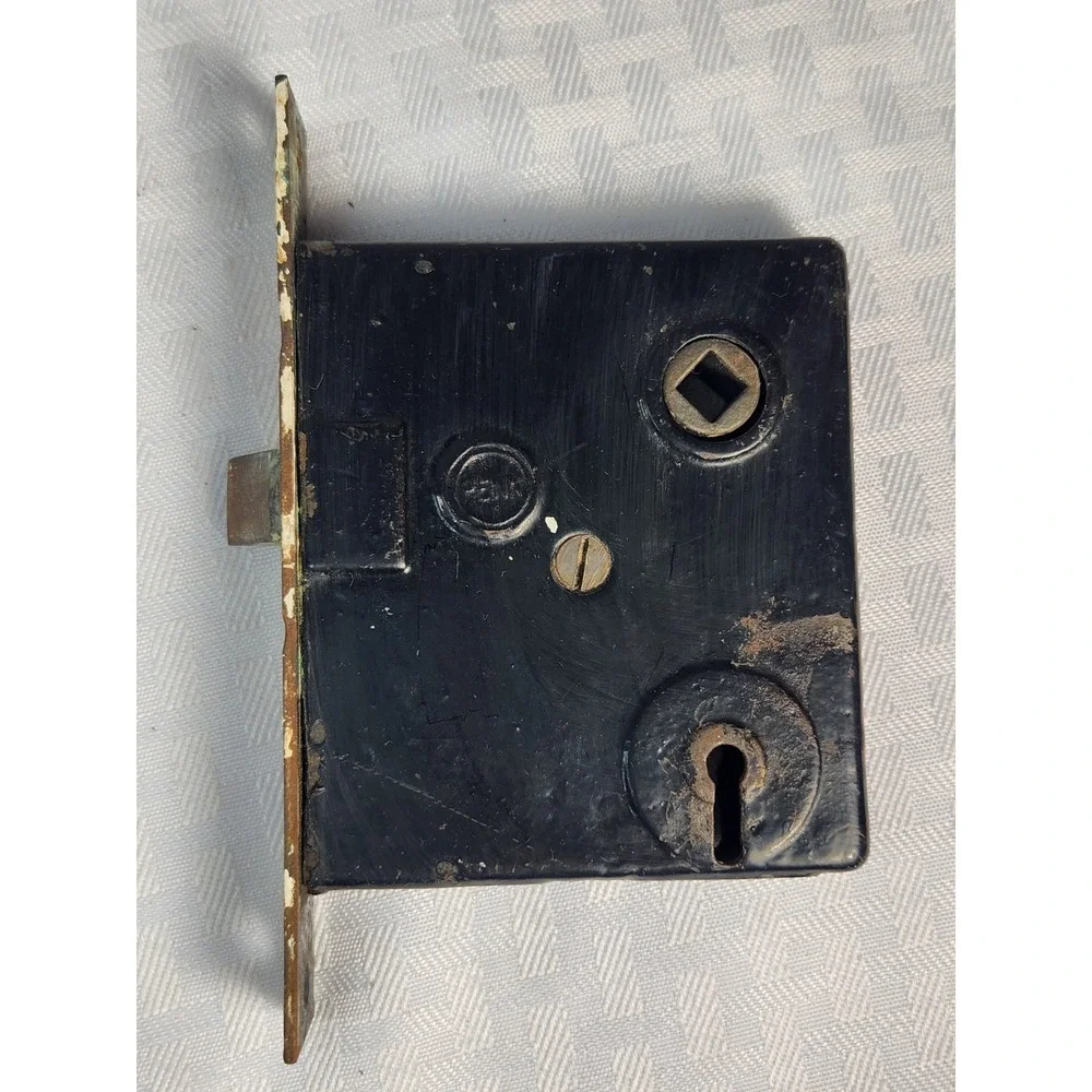 Vintage PENN Mortise Door Lock Cast Iron Metal Restoration